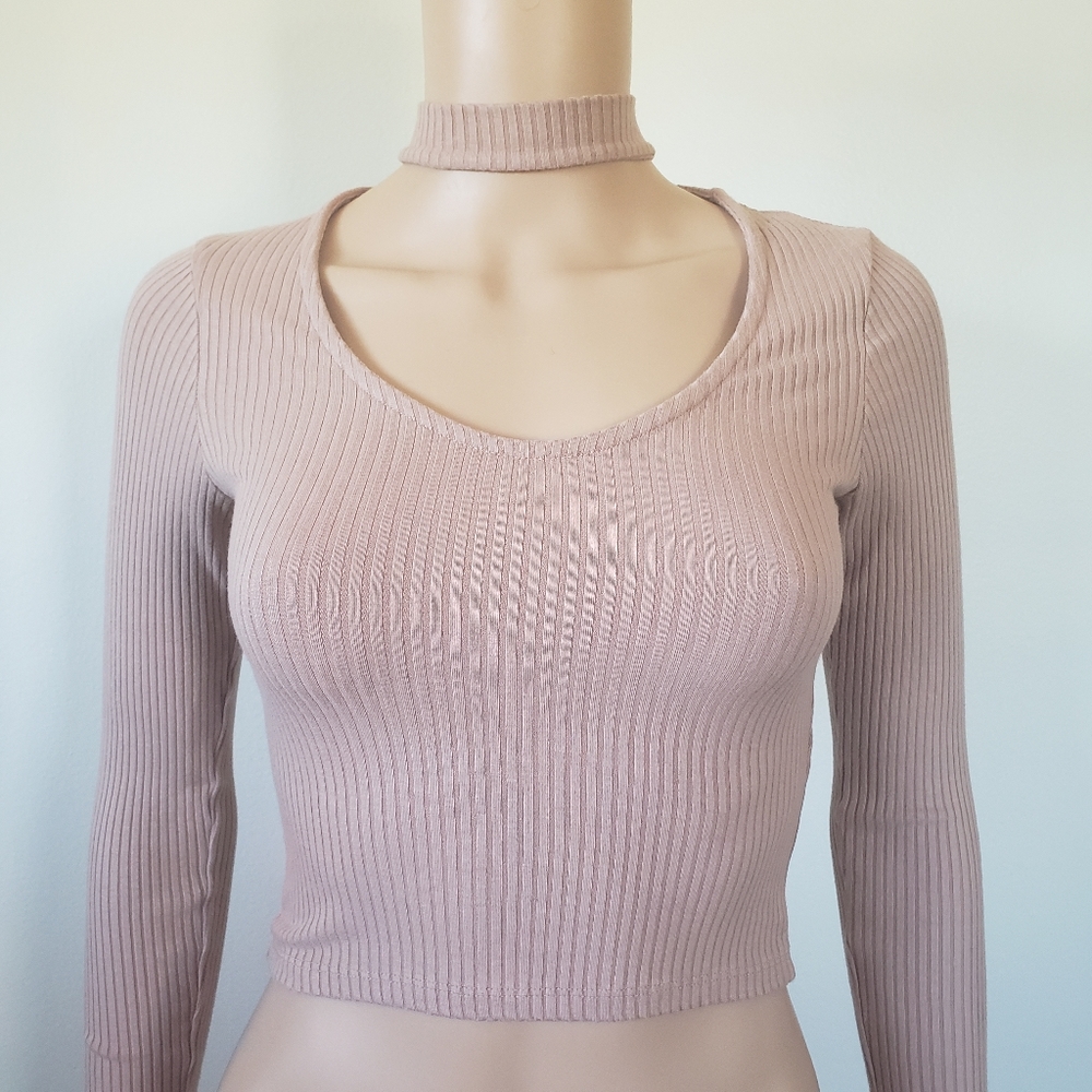 Topshop Ribbed Bodycon Crop Top Size 4